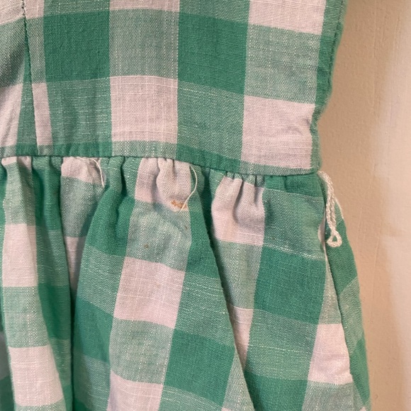 ModCloth cookout on the town cutout gingham dress S summer plaid green white - Picture 6 of 7